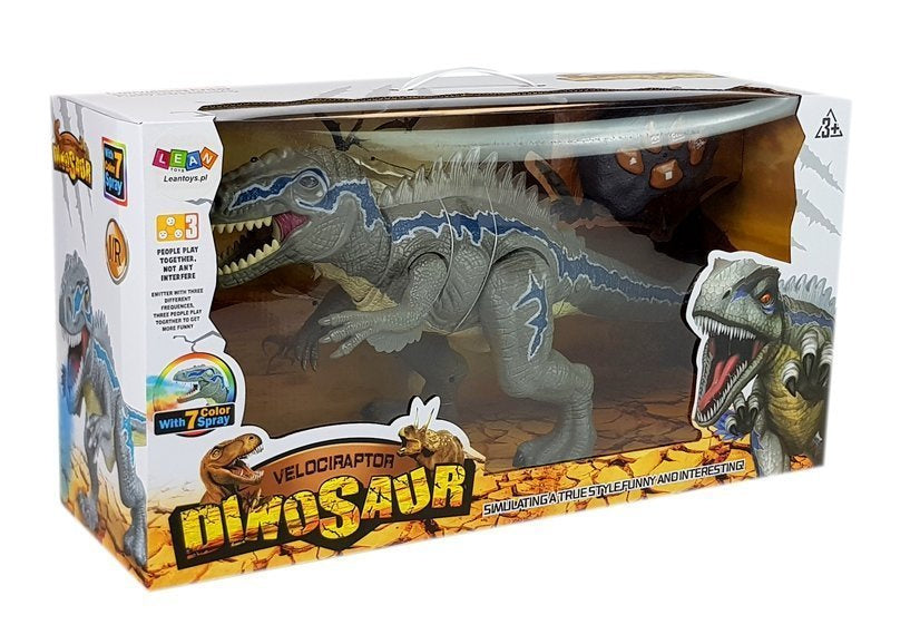 Dinozaur na dálkové ovládání Tyrannosaurus se světly šedý