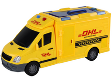 Dodávkové auto 1:16 – třecí pohon světla zvuky | žluté