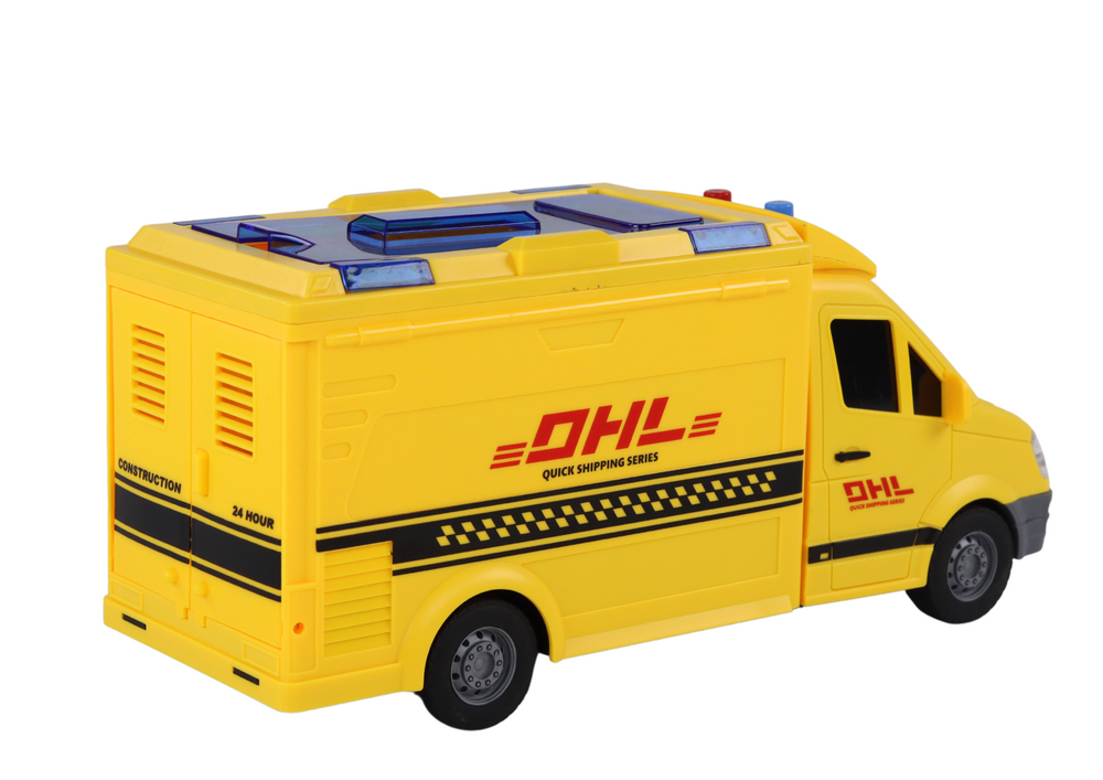 Dodávkové auto 1:16 – třecí pohon světla zvuky | žluté