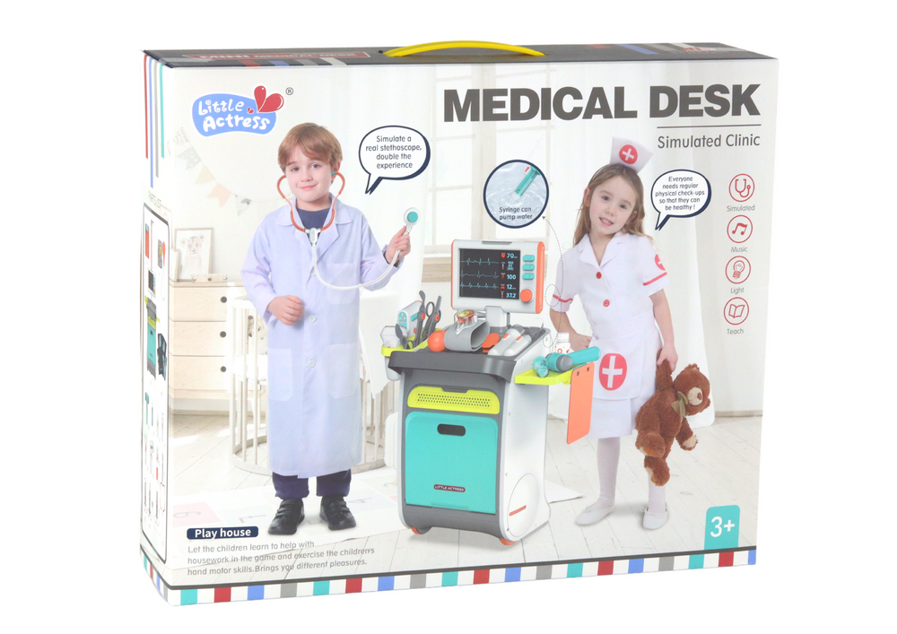 Doktorský vozík s EKG RTG monitorem – lékařské přístroje
