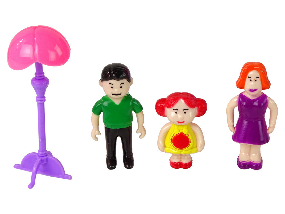 Domek pro panenky s nábytkem a figurkami růžový