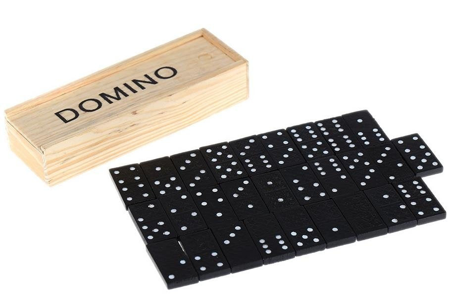 Domino hra v dřevěné krabičce 28 kostek