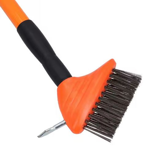 Drátěný kartáč na čištění spár – se škrabkou | oranžový