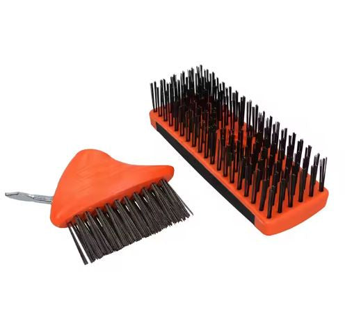 Drátěný kartáč na čištění spár – se škrabkou | oranžový