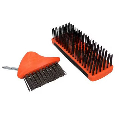 Drátěný kartáč na čištění spár – se škrabkou | oranžový