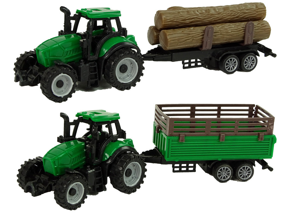 Dřevěná farma se stodolou a zvířátky 2 traktory s přívěsy