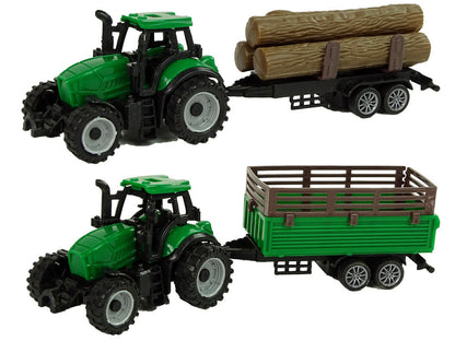 Dřevěná farma se stodolou a zvířátky 2 traktory s přívěsy