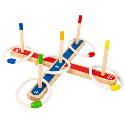 Dřevěná házecí hra s kruhy pro celou rodinu – bodování