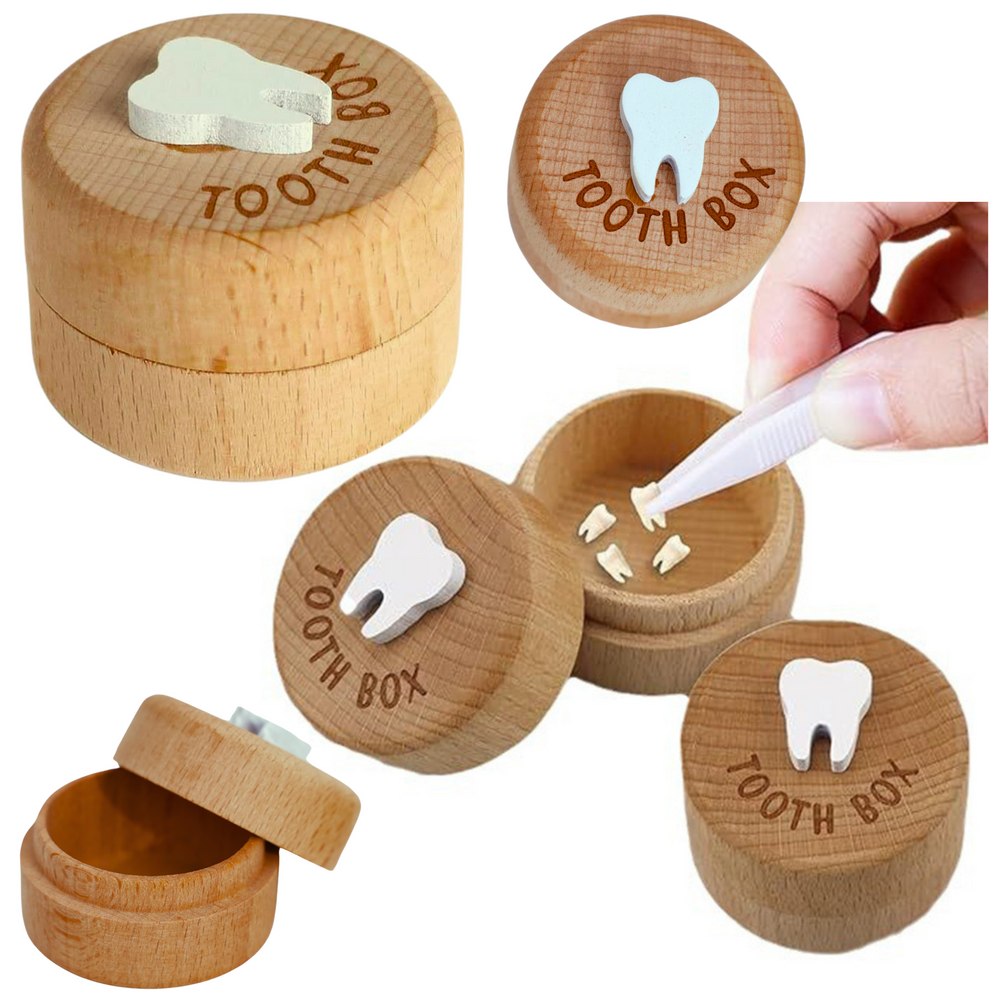 Dřevěná krabička na mléčné zuby – s gravírováním Tooth Box