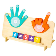 Dřevěná matematická skládačka s kartami pro počítání na prstech