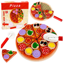 Dřevěná pizza na krájení se suchým zipem a prkénkem – 3+