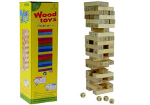 Dřevěná věž Jenga s čísly 48 kostek a 4 hrací kostky