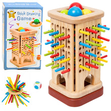 Dřevěná vzdělávací hra Věž s kolíky a kuličkami – 37 dílů