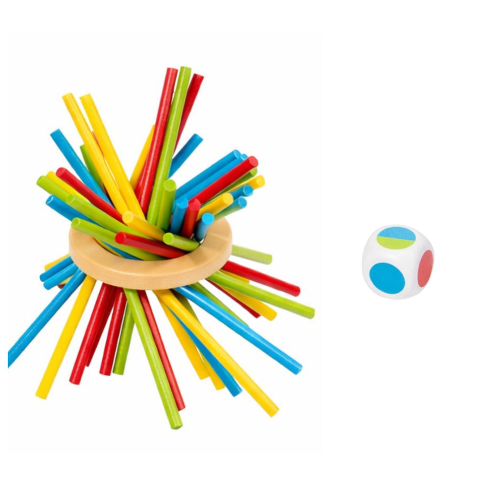 Dřevěná vzdělávací hra Věž s kolíky a kuličkami – 37 dílů