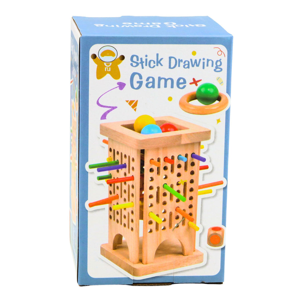 Dřevěná vzdělávací hra Věž s kolíky a kuličkami – 37 dílů