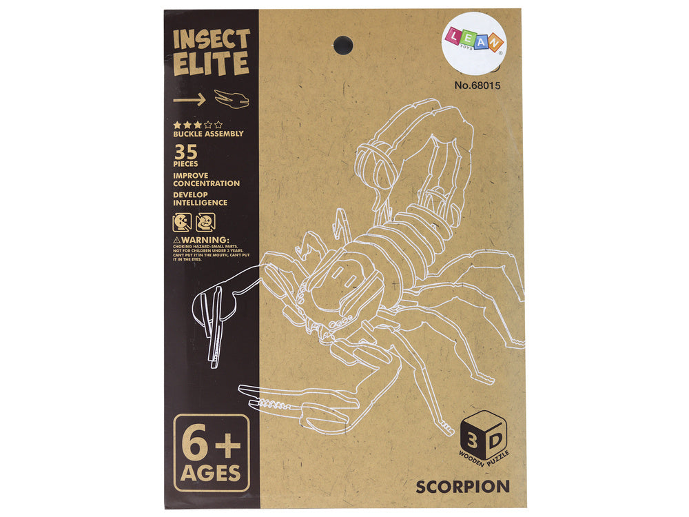 Dřevěné 3D puzzle Škorpión – stavebnice 35 dílů