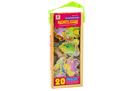 Dřevěné magnety jednorožci barevní 20 kusů