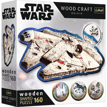 Dřevěné puzzle 160 dílků Millennium Falcon – Star Wars Trefl