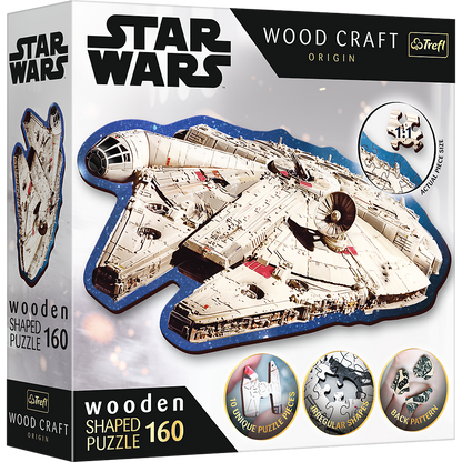 Dřevěné puzzle 160 dílků Millennium Falcon – Star Wars Trefl