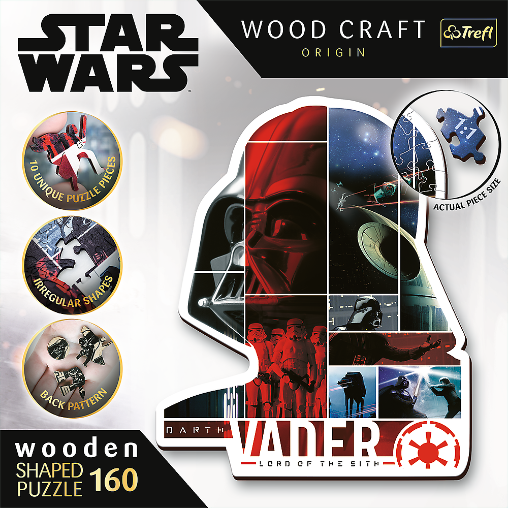 Dřevěné puzzle 160 dílků s figurkami Darth Vader – Star Wars Trefl