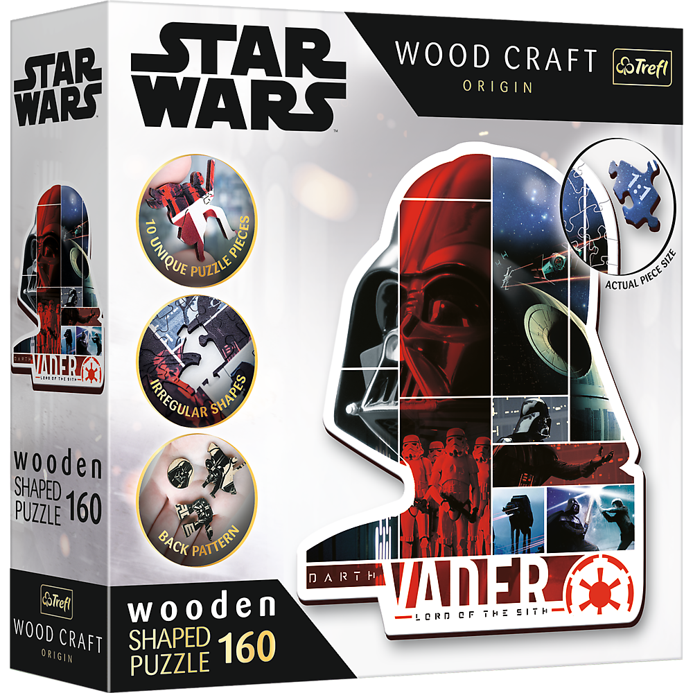Dřevěné puzzle 160 dílků s figurkami Darth Vader – Star Wars Trefl