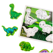 Dřevěné puzzle Dinosauři 12 dílků s anglickými názvy