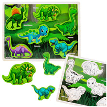 Dřevěné puzzle Dinosauři 12 dílků s anglickými názvy
