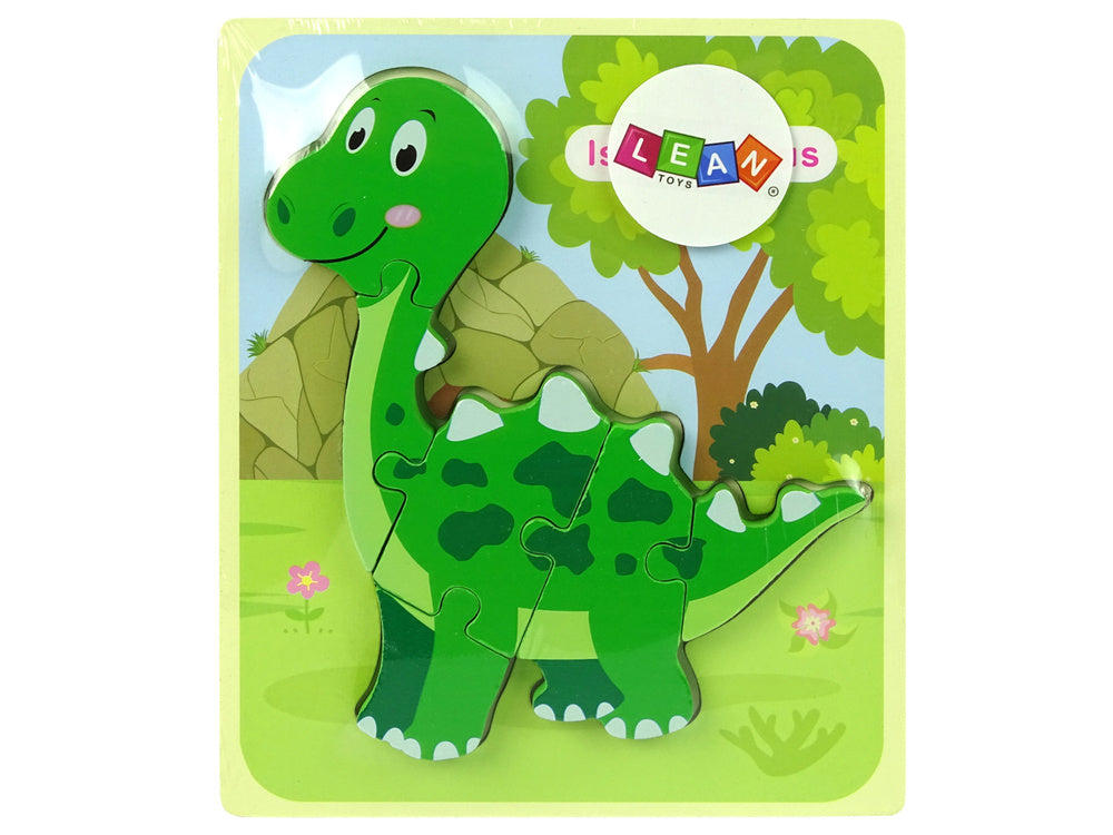 Dřevěné puzzle dinosaurus Tyrannosaurus Isanosaurus zelené