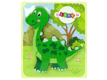 Dřevěné puzzle dinosaurus Tyrannosaurus Isanosaurus zelené