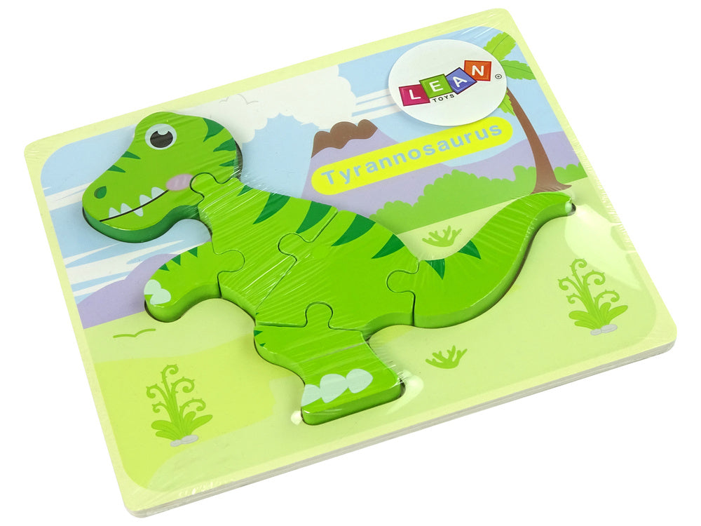 Dřevěné puzzle dinosaurus Tyrannosaurus Isanosaurus zelené