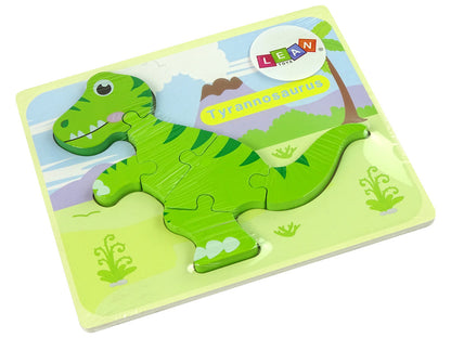 Dřevěné puzzle dinosaurus Tyrannosaurus Isanosaurus zelené