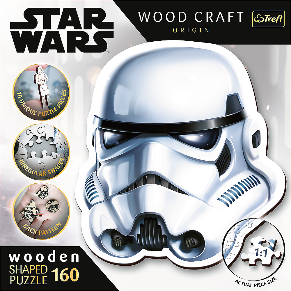 Dřevěné puzzle helma Stormtroopera 160 dílků – Star Wars Trefl