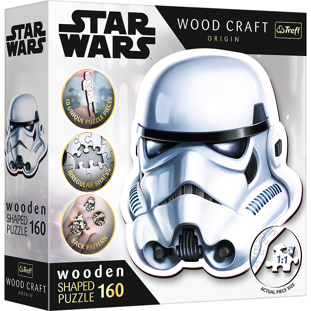 Dřevěné puzzle helma Stormtroopera 160 dílků – Star Wars Trefl