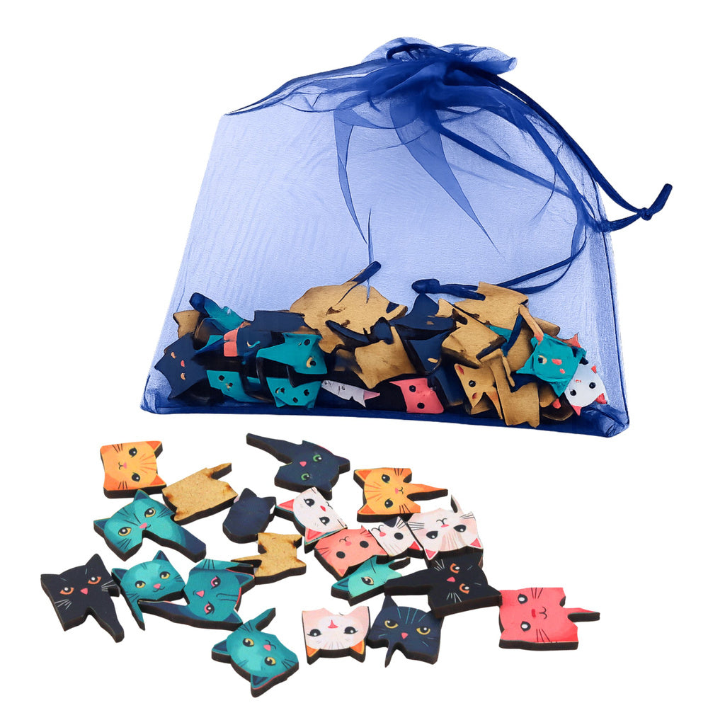 Dřevěné puzzle Koťátka 62 dílků s rámečkem a pytlíčkem