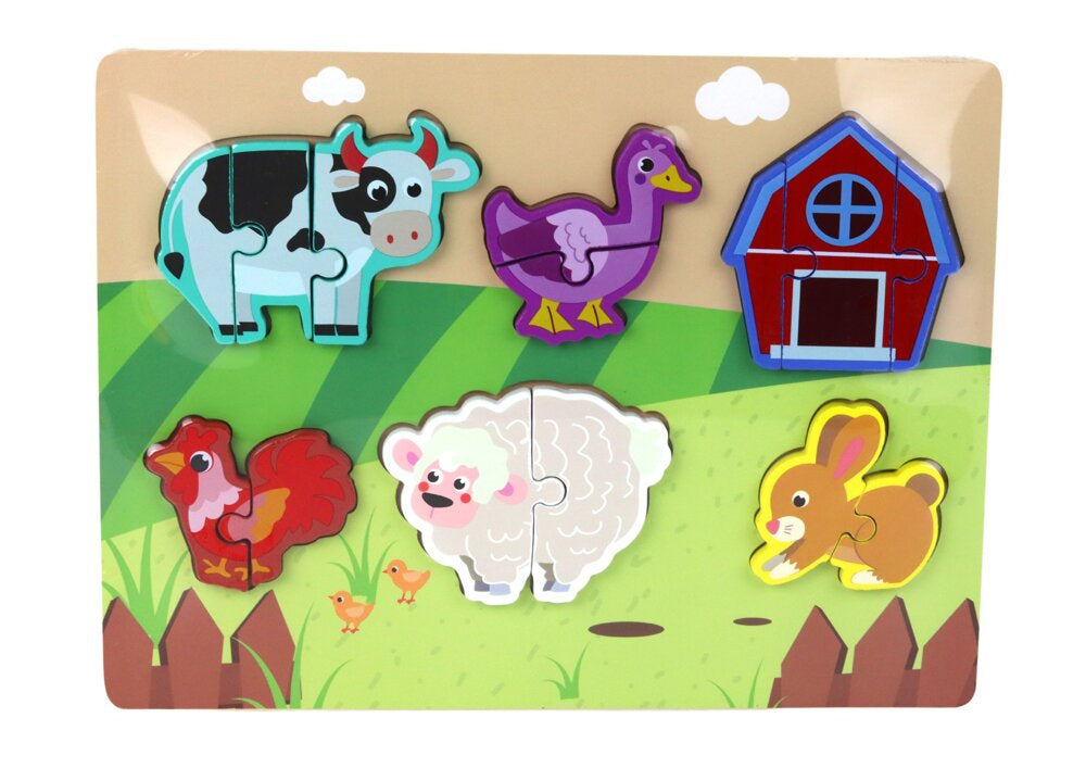 Dřevěné puzzle pro děti barevné – skládačky 30x22cm