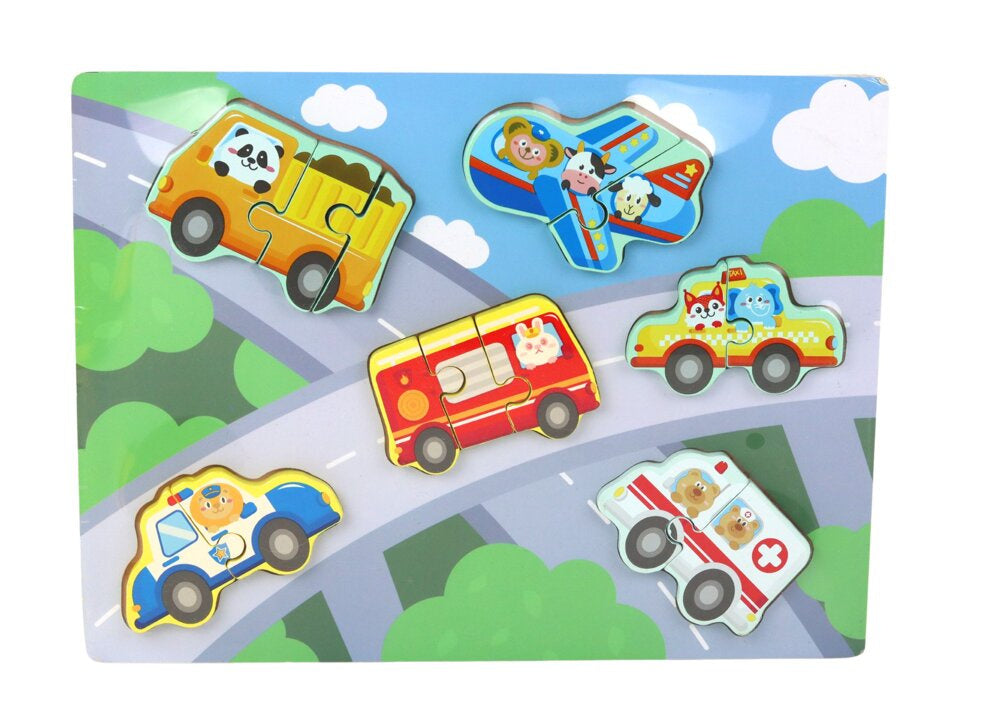 Dřevěné puzzle pro děti barevné – skládačky 30x22cm