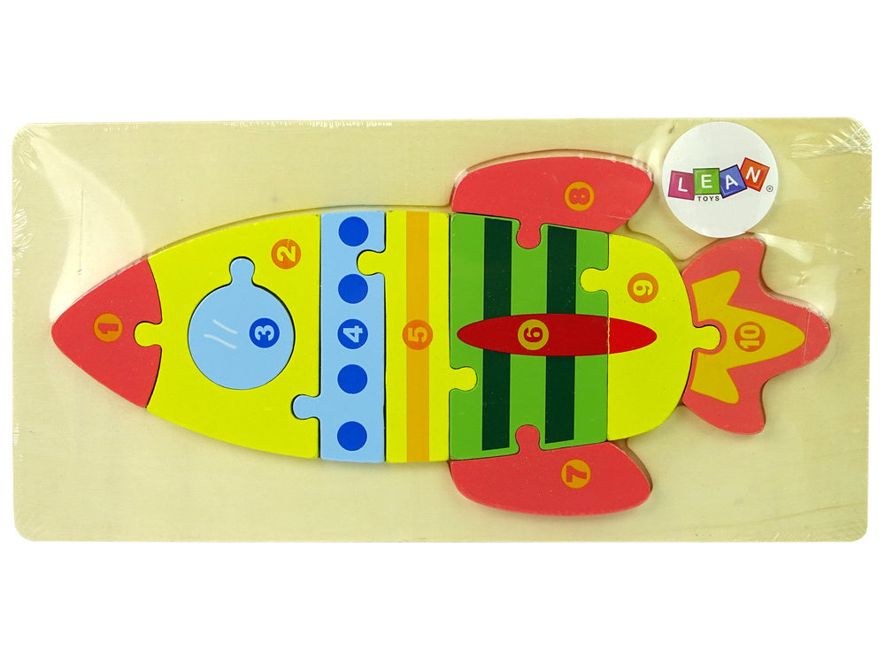 Dřevěné puzzle raketa s čísly 1 10 pro děti od 3 let