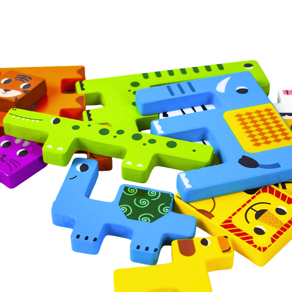 Dřevěné puzzle zvířátka 20 dílků – logická skládačka pro děti