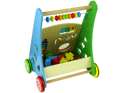 Dřevěný chodítko sorter geometrické tvary cymbálky korálky
