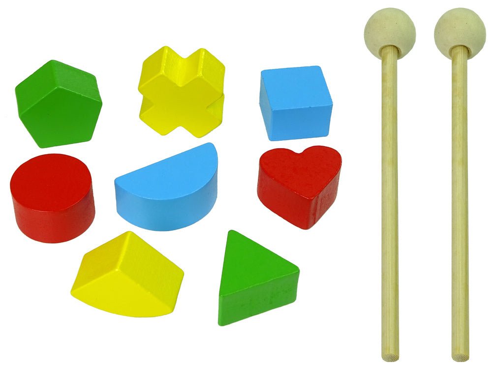 Dřevěný chodítko sorter geometrické tvary cymbálky korálky