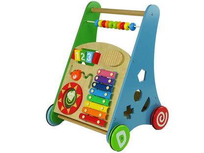 Dřevěný chodítko sorter geometrické tvary cymbálky korálky