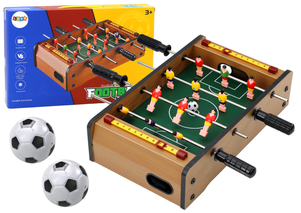 Dřevěný stolní fotbal mini 36x21,5x9cm – s počítadlem gólů