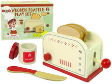 Dřevěný toaster s příslušenstvím pro dětskou kuchyňku