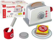 Dřevěný toaster se snídaňovým příslušenstvím – s otočným kolečkem