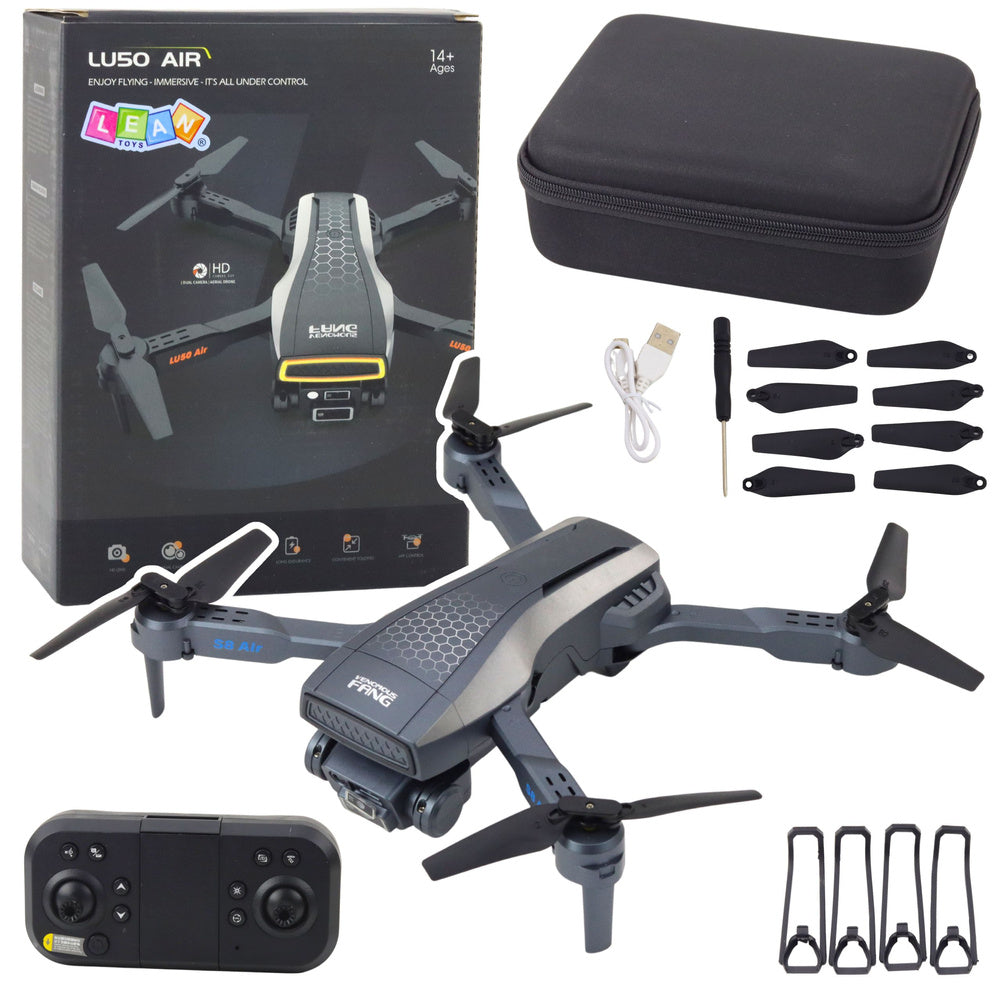 Dron s dvojitou HD kamerou – LED světla aplikace | LU50 Air
