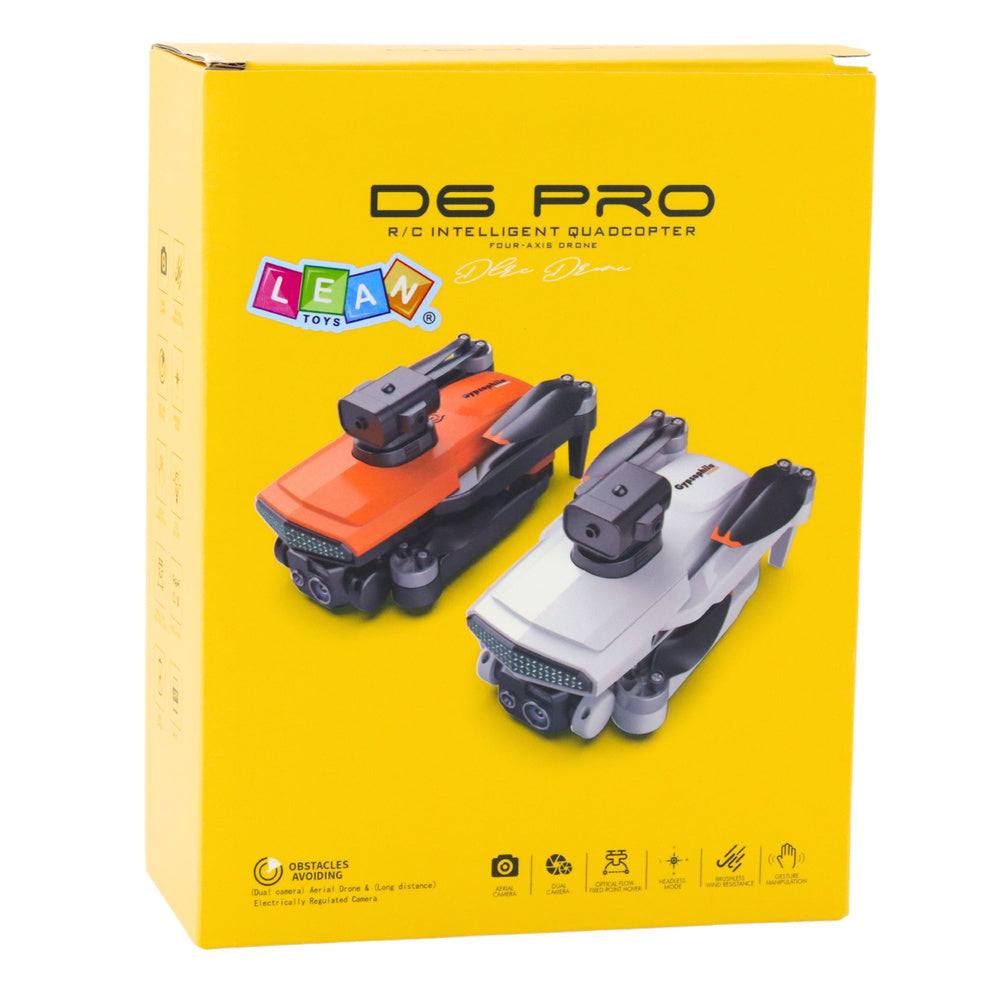 Dron s dvojitou HD kamerou – LED světla D6 PRO | oranžový