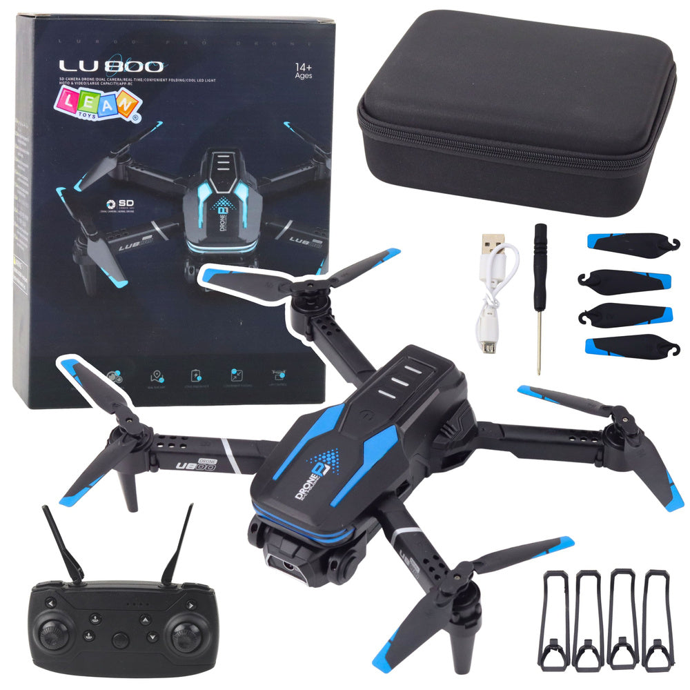 Dron s kamerou HD a LED světly – LU800 modrý