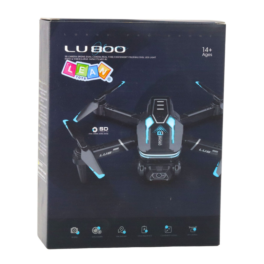 Dron s kamerou HD a LED světly – LU800 modrý