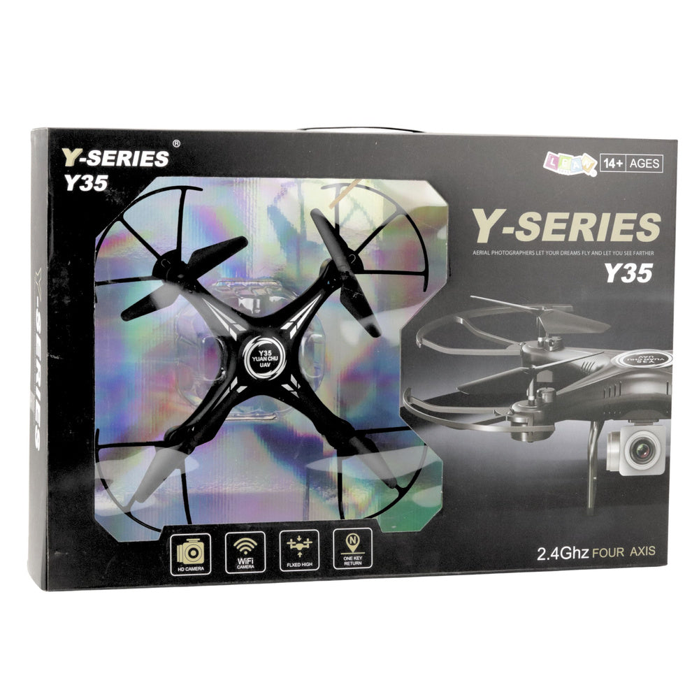 Dron Y 35 s gyroskopem a LED osvětlením – černý