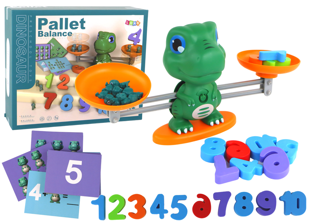 Edukační dinosaurus váha – matematické operace s kartami